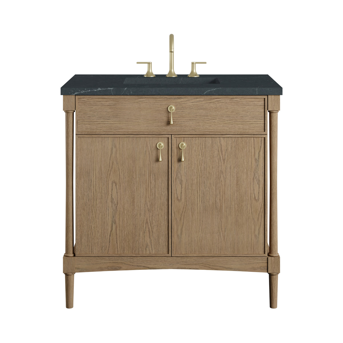 James Martin Kinnsden 36" Single Bathroom Vanity, Weathered Oak, view 39