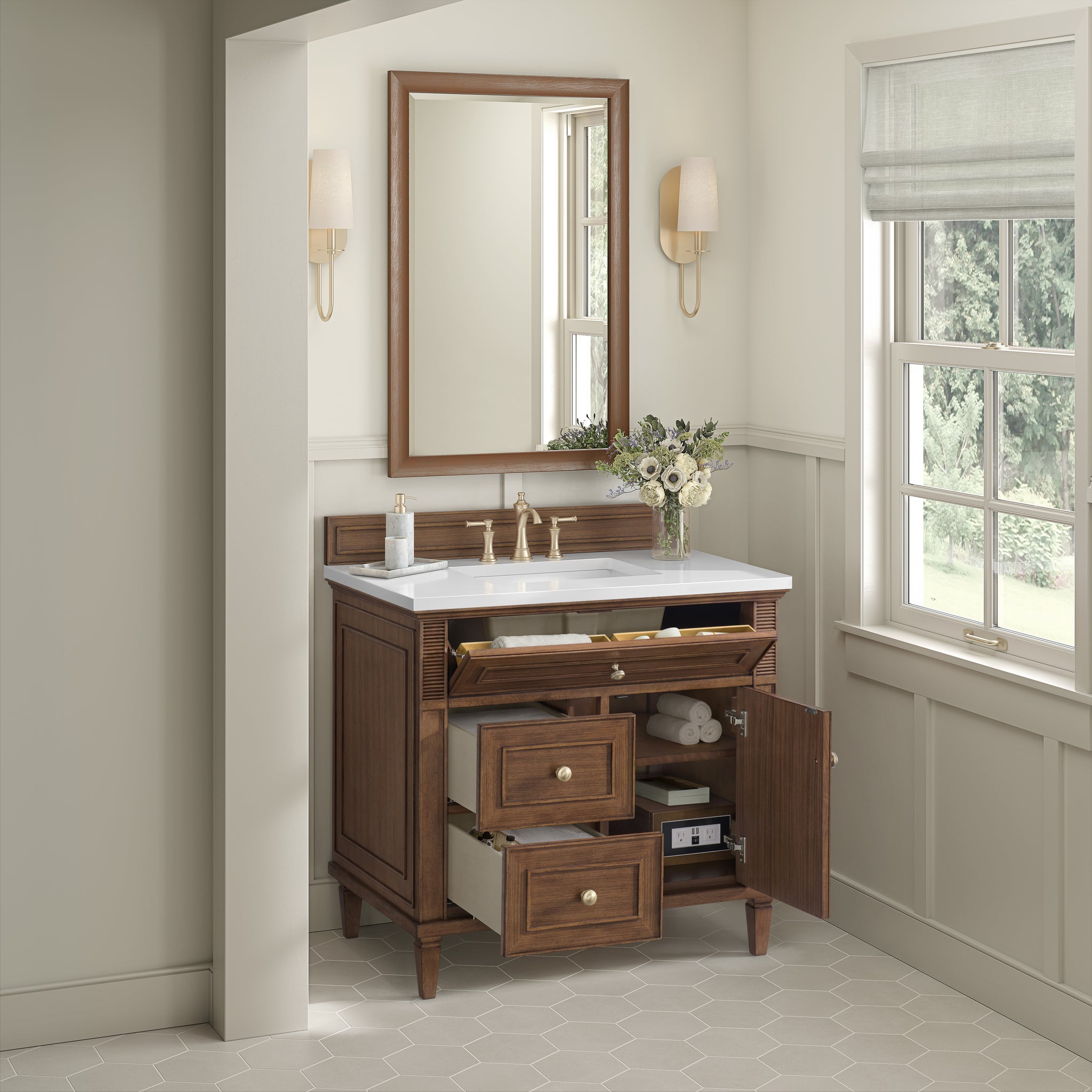 James Martin Lorelai 36" Single Bathroom Vanity, Mid-Century Walnut by James Martin