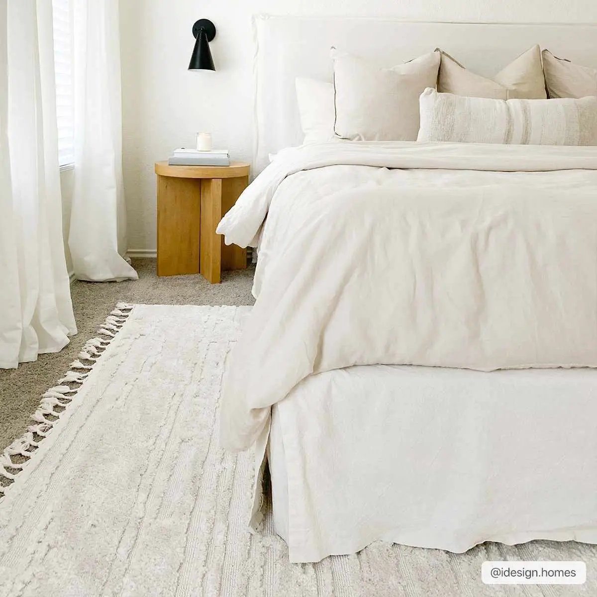Ibarra Textured Ivory High/Low Pile Rug with Tassels by Boutique Rugs