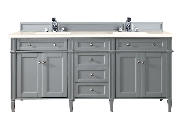 James Martin Brittany 72" Double Bathroom Vanity, Urban Gray
