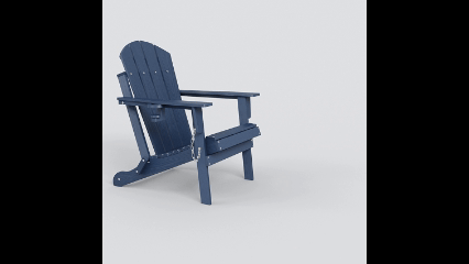 HDPE Folding Adirondack Chair with Dual Cup Holder - Gray, photo 9 of 12