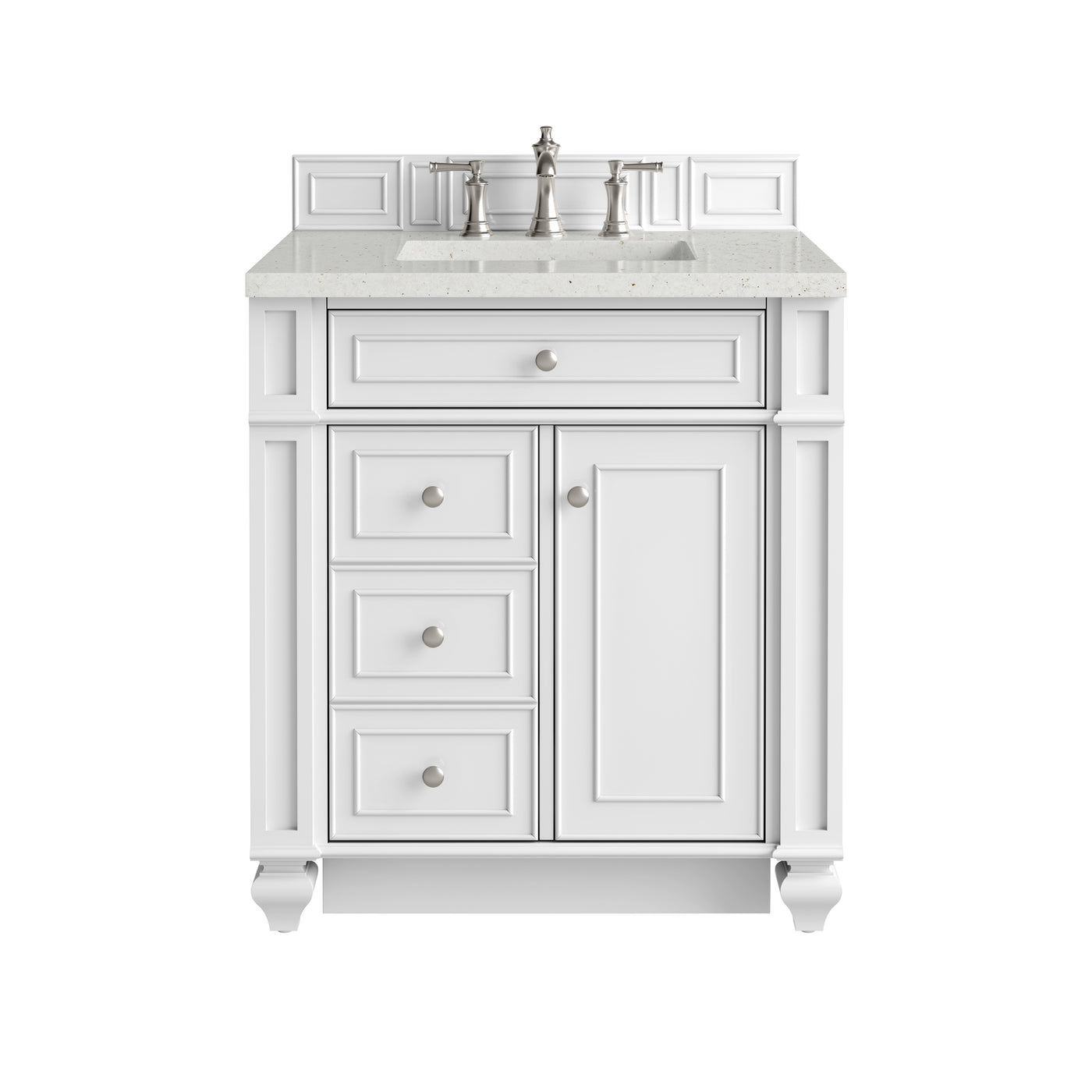 James Martin Bristol 30" Single Bathroom Vanity, Bright White by James Martin