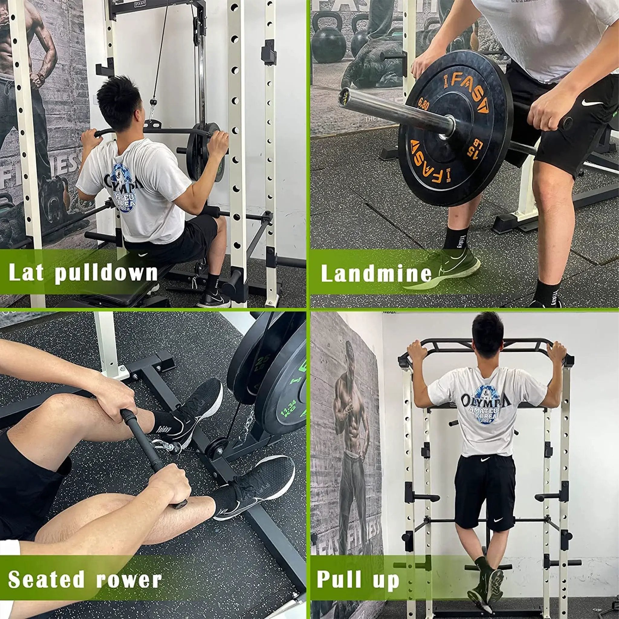 IFast Adjustable Home Gym Power Cage & Squat Rack With Pull-Up Bar Barbell Rack, 1000LBS (SAK12649) by SAKSBY WHOLESALE