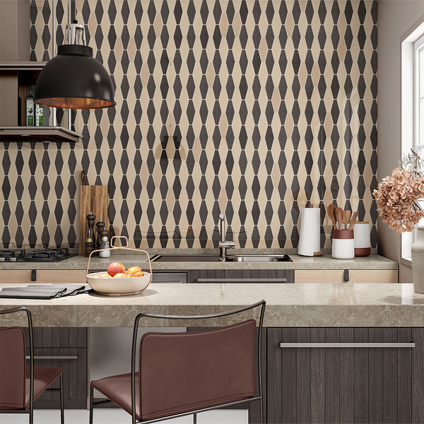 Coffee Glossy Longest Hexagon Ceramic Tiles 3x7 7/8
