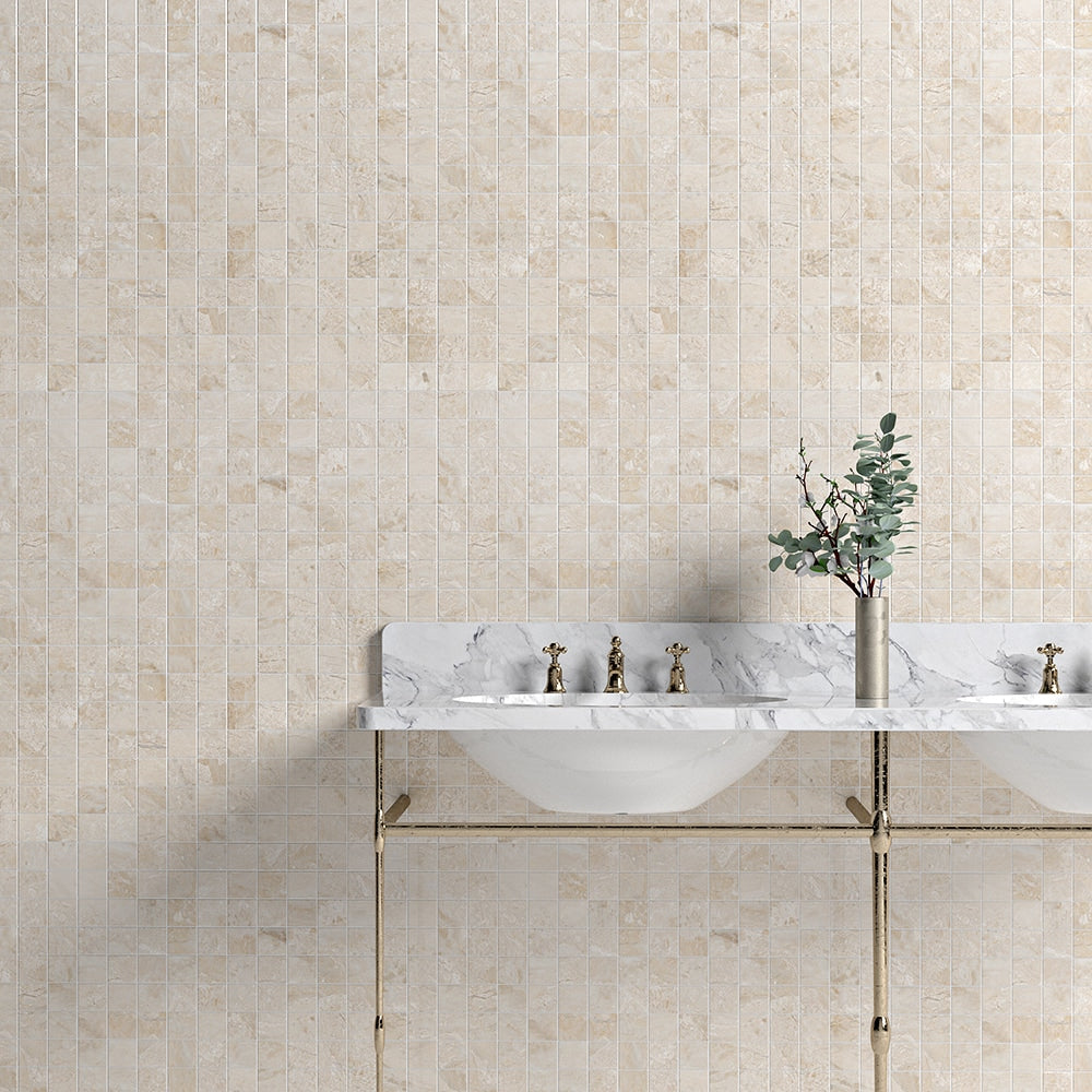 Royal Beige Honed 2x2 Marble Mosaics 12x12