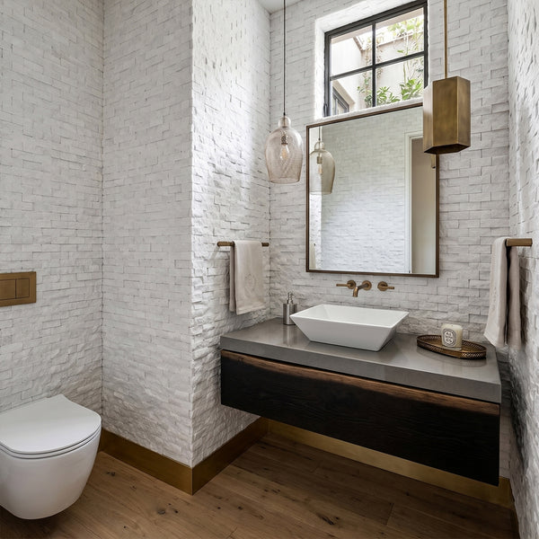 Carrara T Rock Face 1x2 Marble Mosaics 12 5/8x12 5/8