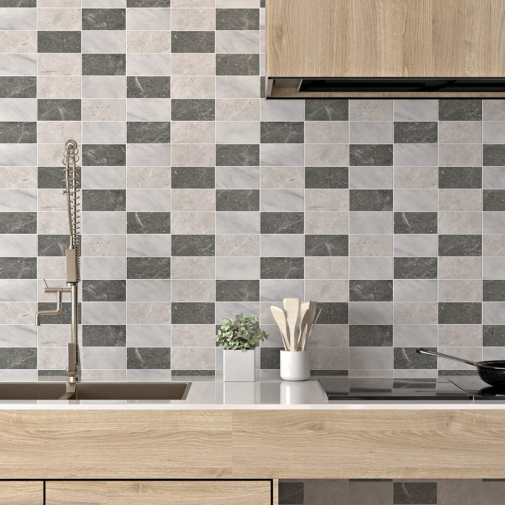 Praha Honed Subway On Mesh Marble Mosaics 8 1/2x16 3/4