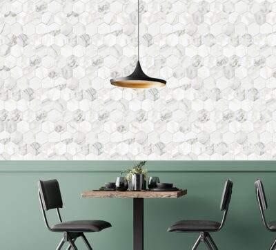 Calacatta Gold Polished Hexagon Marble Mosaics 12x12