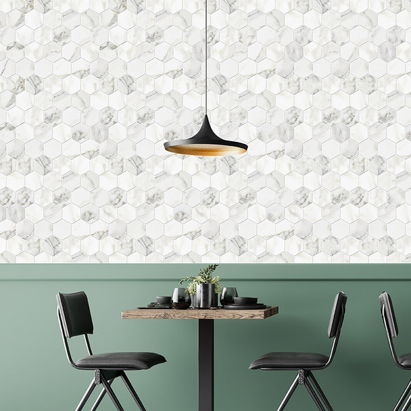 Calacatta Gold Polished Hexagon Marble Mosaics 12x12