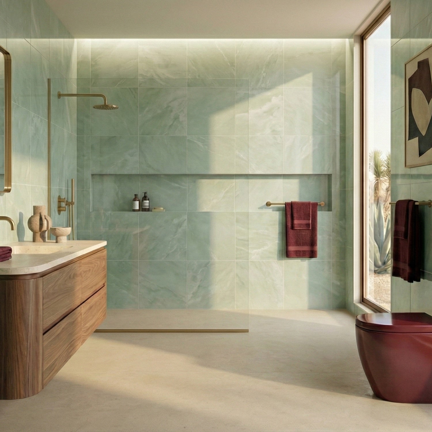 Ming Green Polished Marble Tiles 12x12