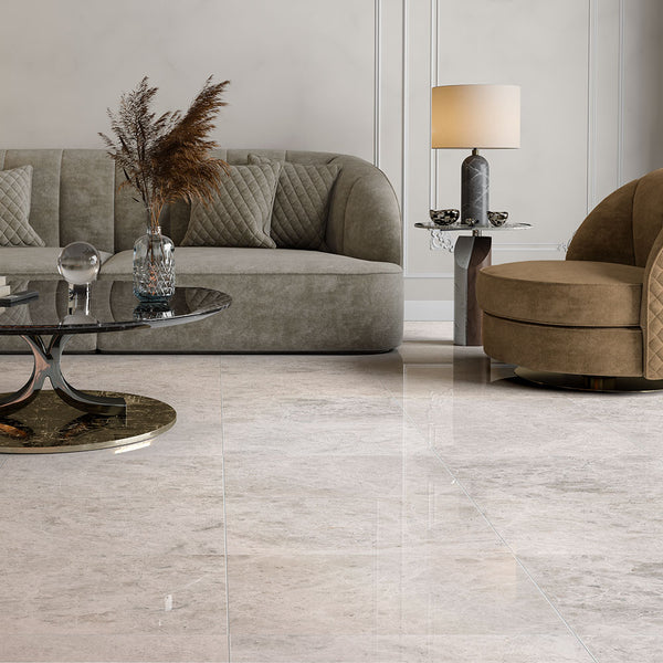 Silver Mystique Polished Marble Tiles 18x18
