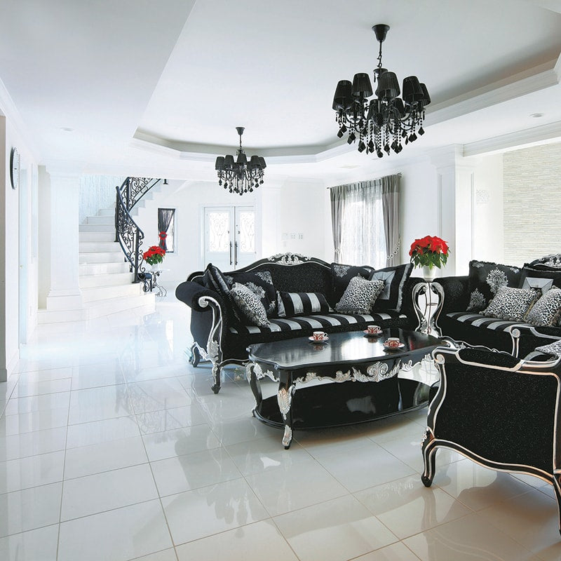 Alpina White Polished Marble Tiles 18x18