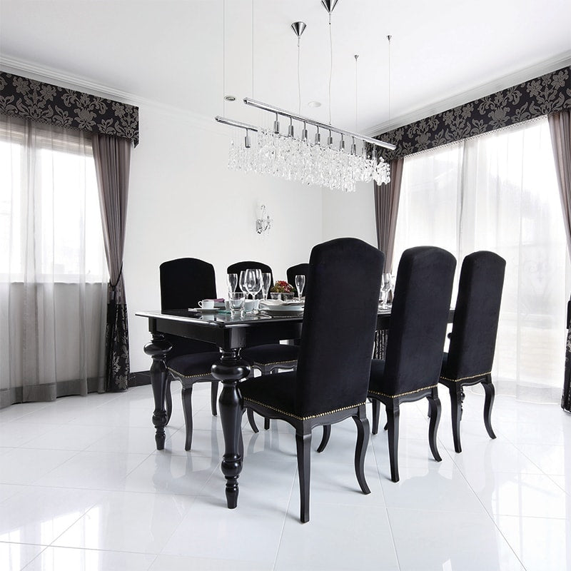 Alpina White Polished Marble Tiles 18x18