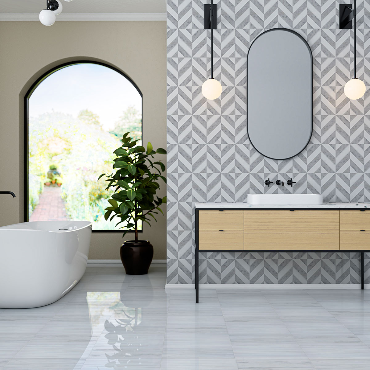 Bianco Dolomiti Polished Marble Tiles 4x12