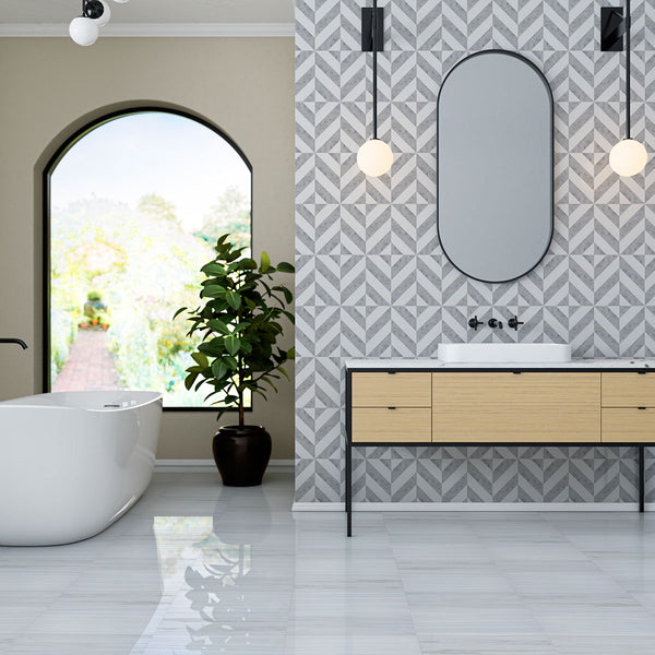 Bianco Dolomiti Polished Marble Tiles 4x12