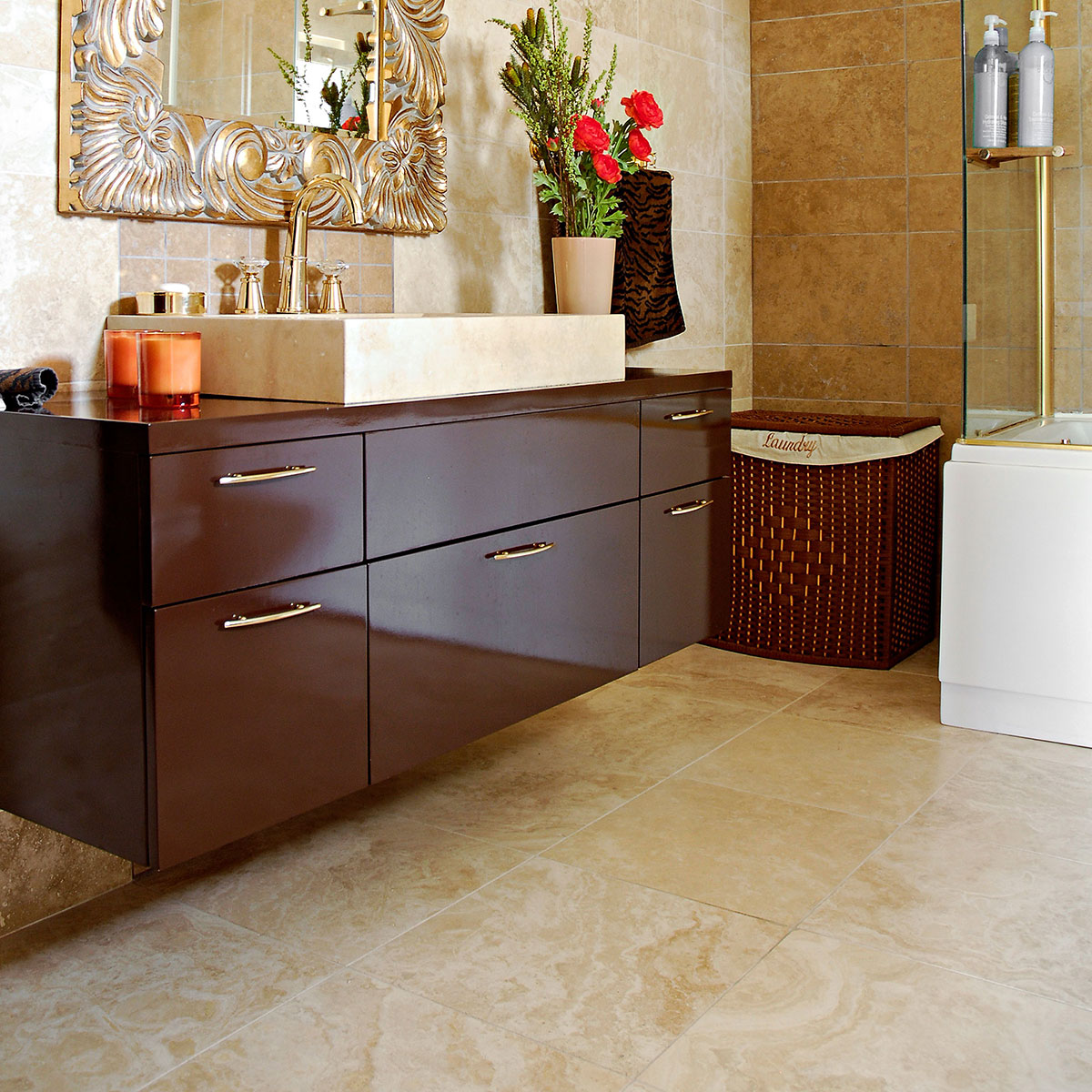 Chiaro Polished Filled Travertine Tiles 12x12