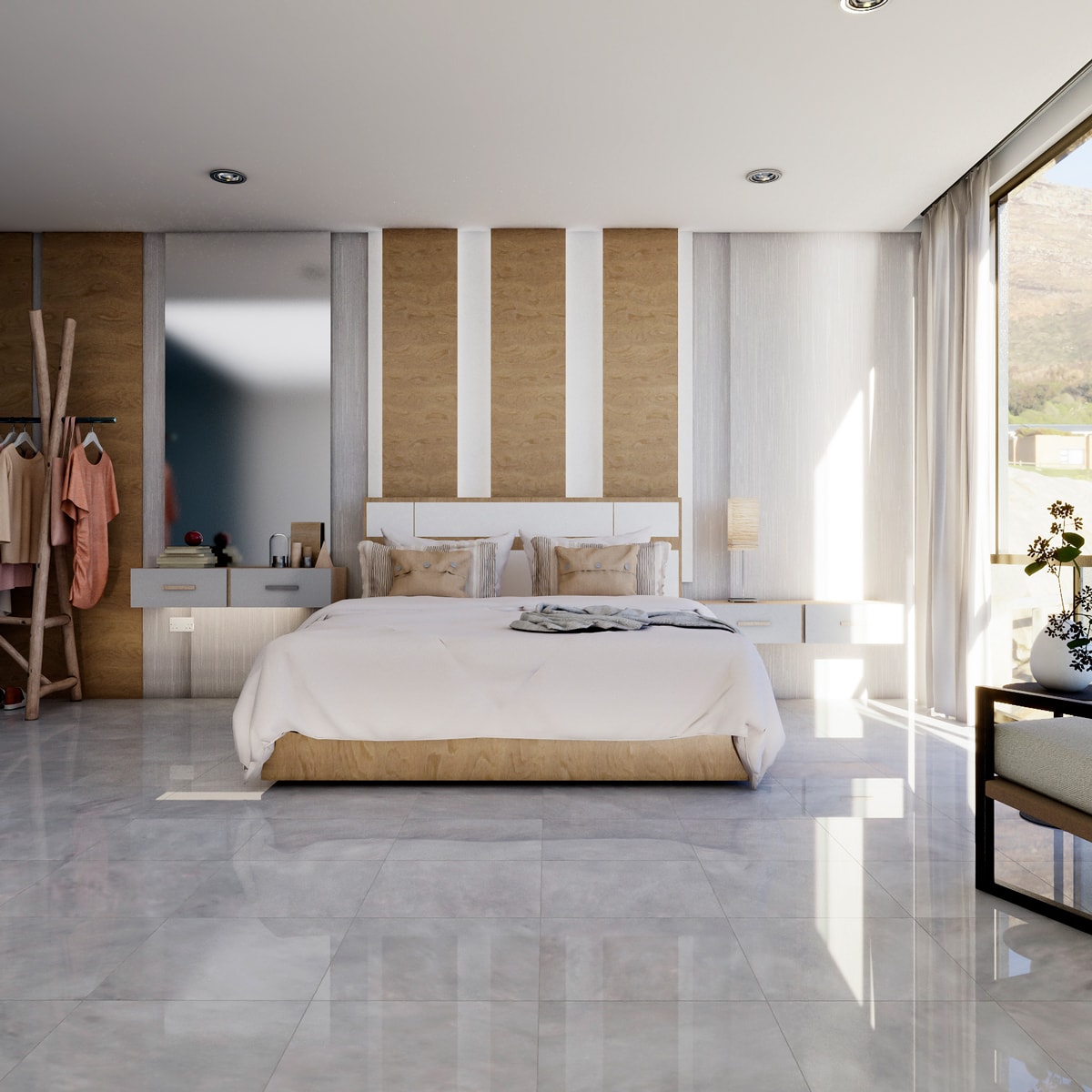 Bardiglio Light Polished Marble Tiles 18x18