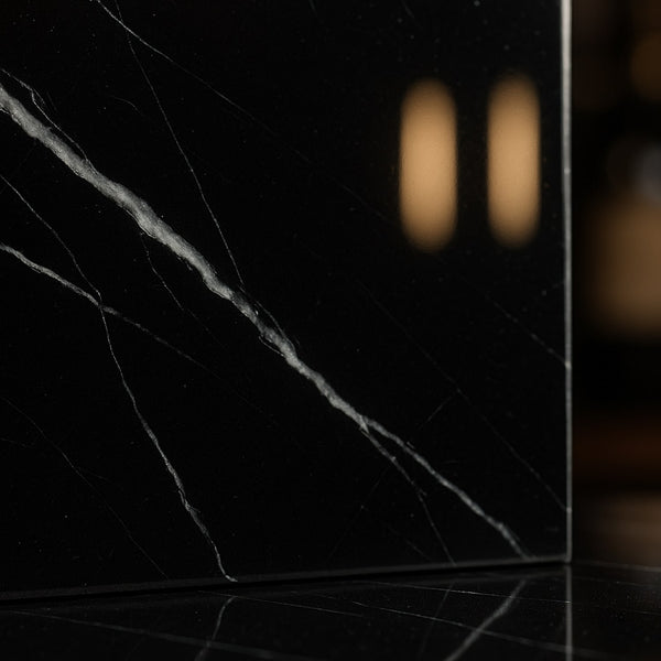 Black Polished Marble Tiles 12x12