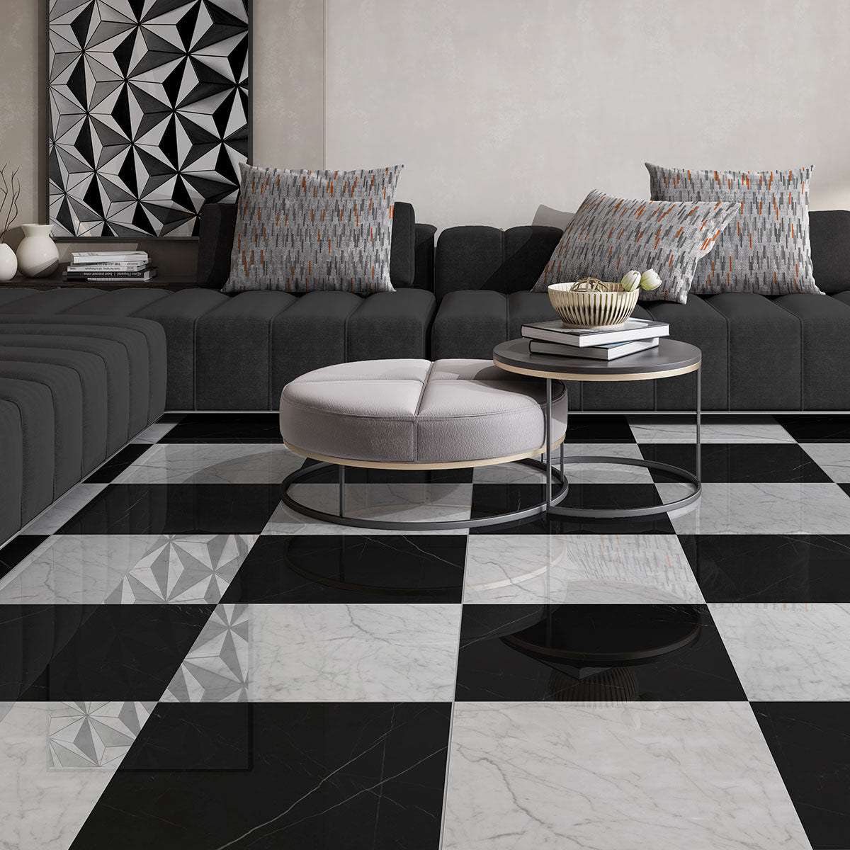 Italian Carrara Polished Marble Tiles 18x18