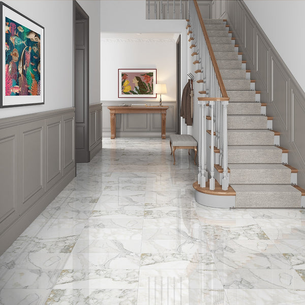 Calacatta Gold Polished Marble Tiles 12x24