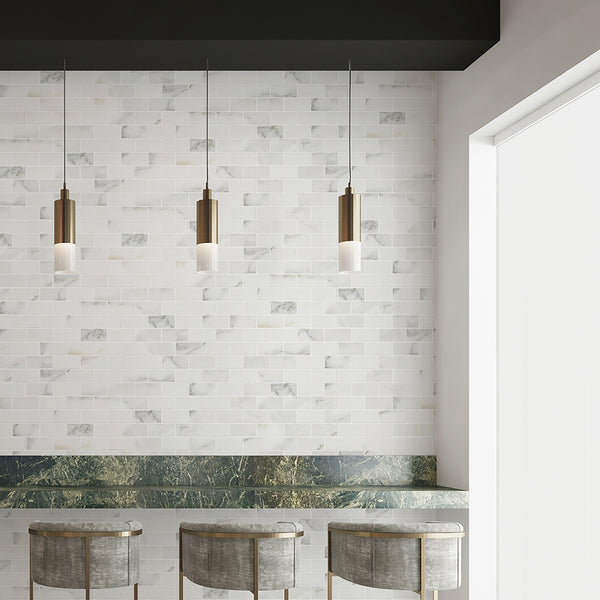 Calacatta Gold Polished Marble Tiles 2 3/4x5 1/2