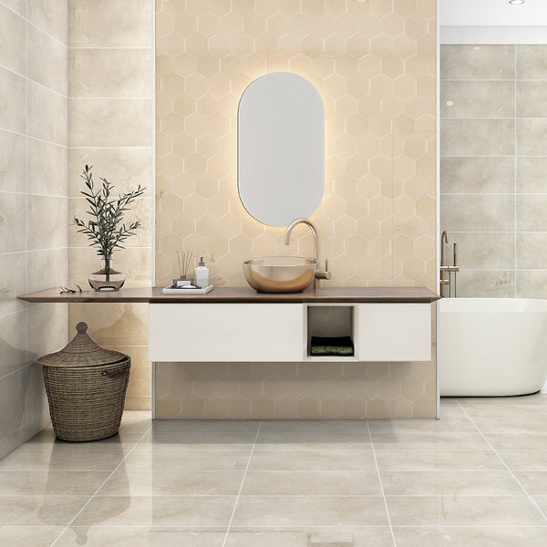 Crema Marfil Polished Marble Tiles 12x24