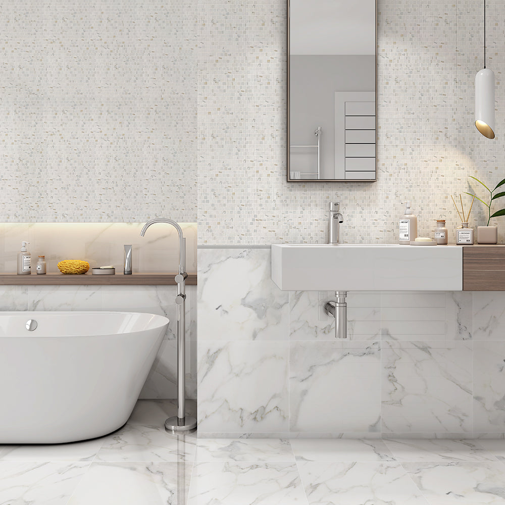 Calacatta Gold Honed Marble Tiles 18x18
