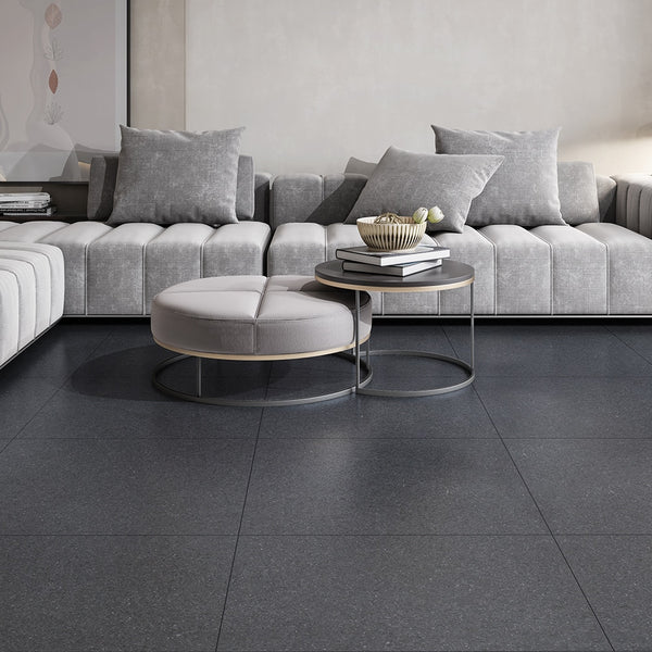 Premium Absolute Black Honed Granite Tiles 24x24