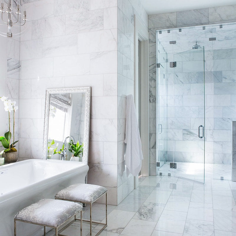 Bella White Polished Marble Tiles 12x24