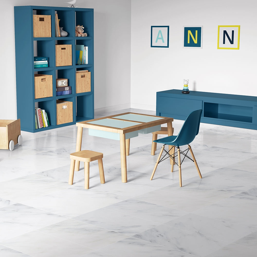 Bella White Honed Marble Tiles 12x24