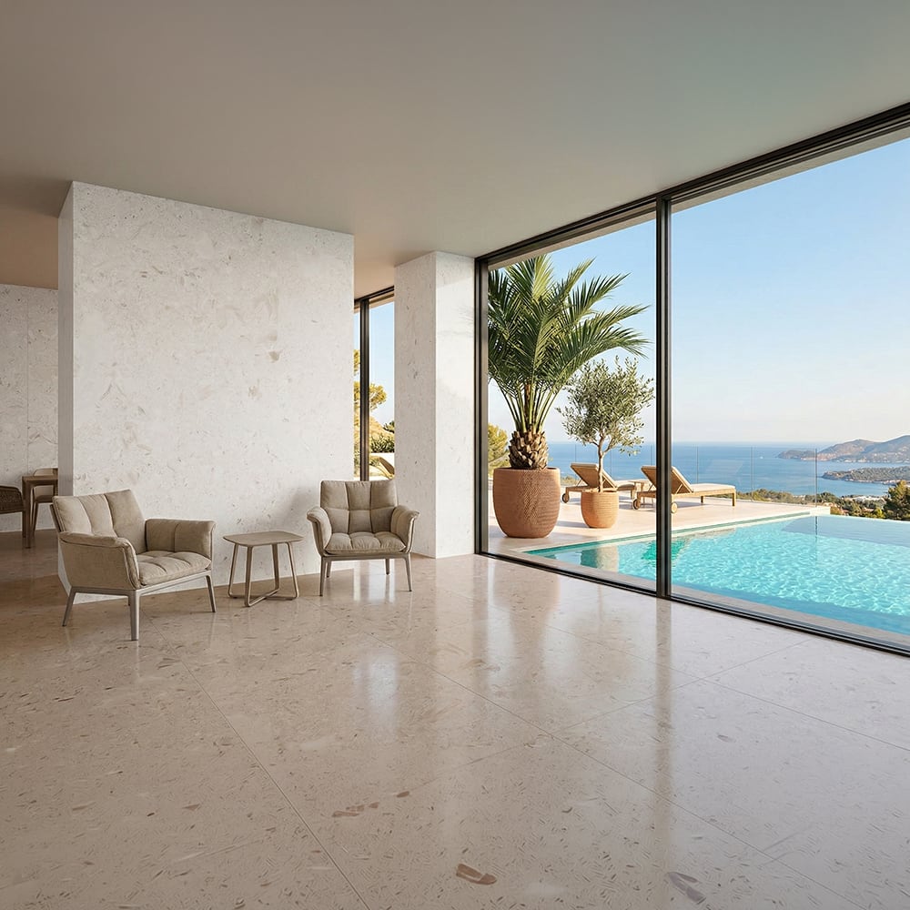 Living Room Open to the Pool
