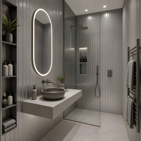 Nickel Metallic Subway Glass Tiles 3x9