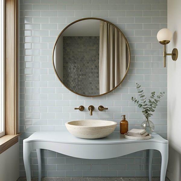Ege Satin Subway Glass Tiles 3x9