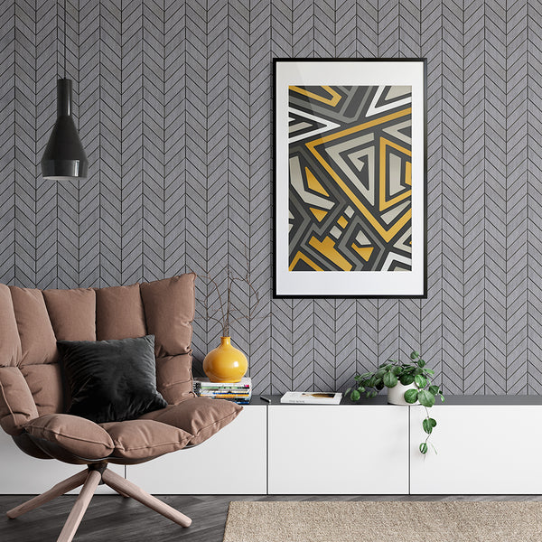 Peau D Elephant Matte Chevron Wood Look Porcelain Mosaics 17x7 3/4