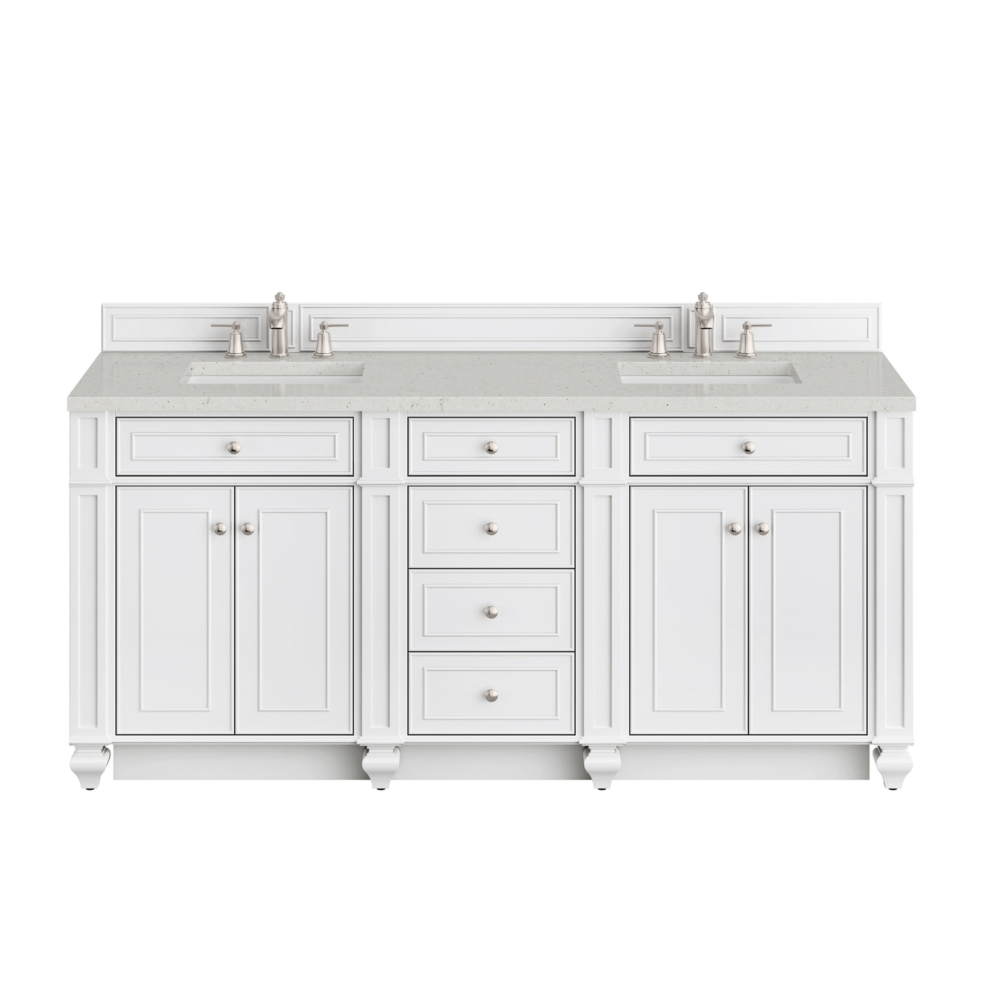 James Martin Bristol 72" Double Bathroom Vanity, Bright White by James Martin