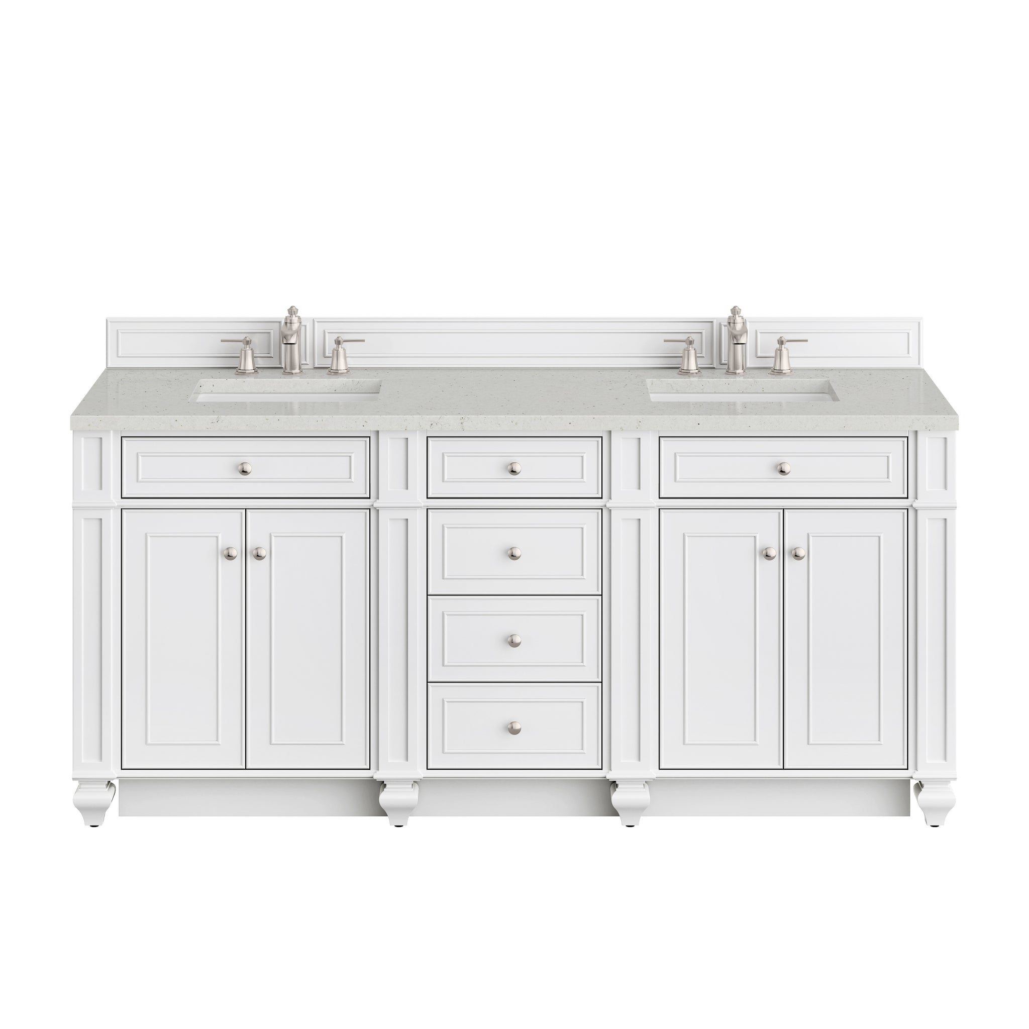 James Martin Bristol 72" Double Bathroom Vanity, Bright White by James Martin