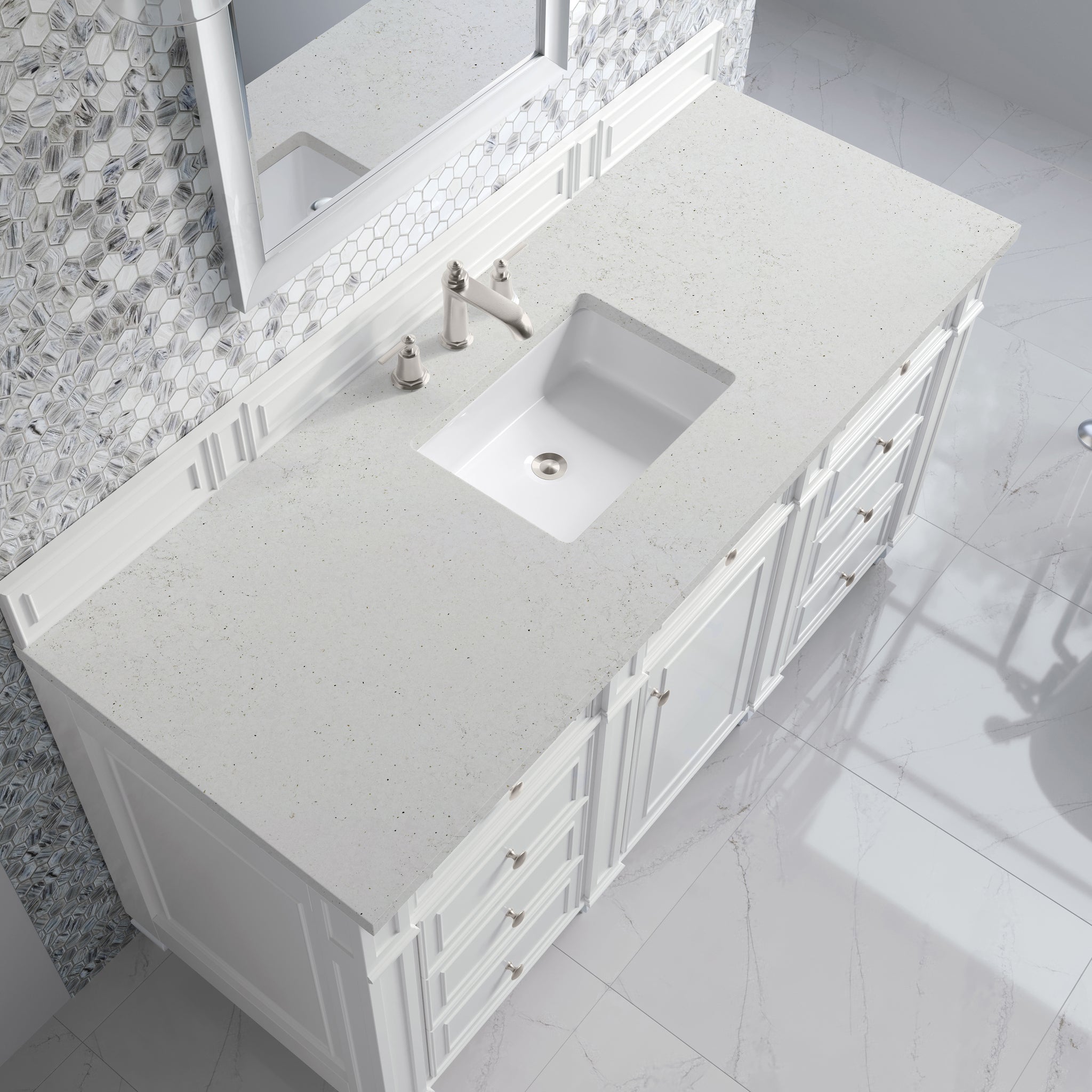 James Martin Bristol 60" Single Bathroom Vanity, Bright White by James Martin