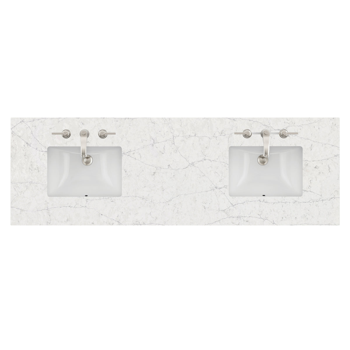James Martin 72" Double Vanity Top with Eternal Jasmine Pearl (Quartz) countertop