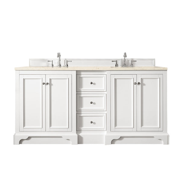 James Martin De Soto 72" Double Bathroom Vanity, Bright White