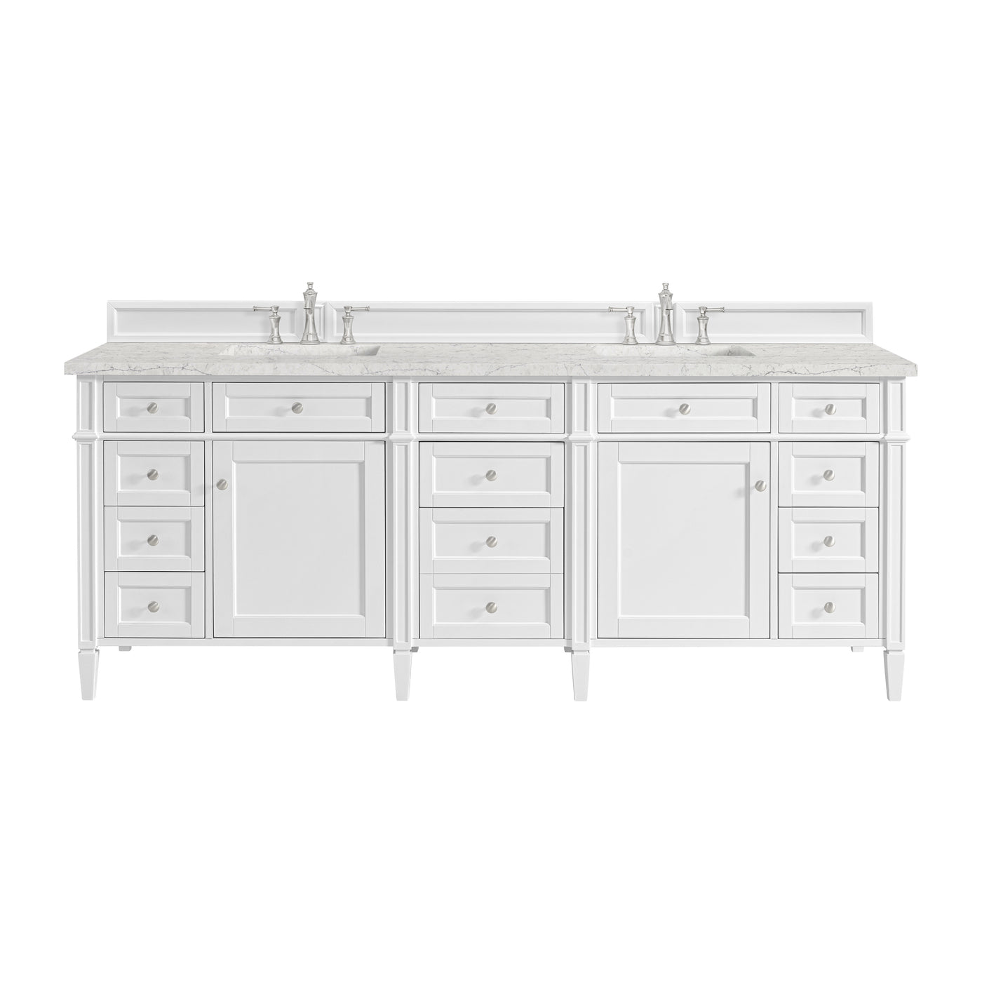 James Martin Brittany 84" Double Bathroom Vanity, Bright White by James Martin