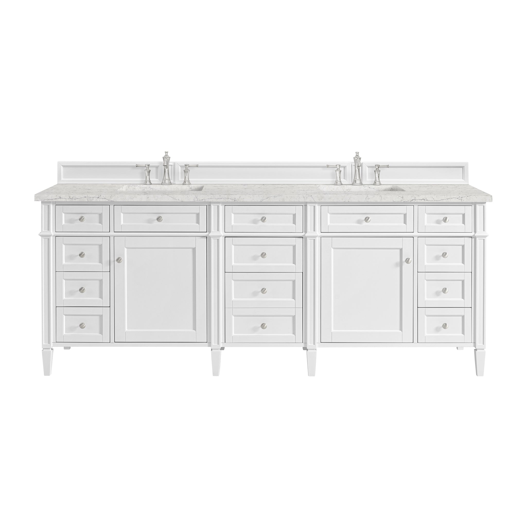 James Martin Brittany 84" Double Bathroom Vanity, Bright White by James Martin