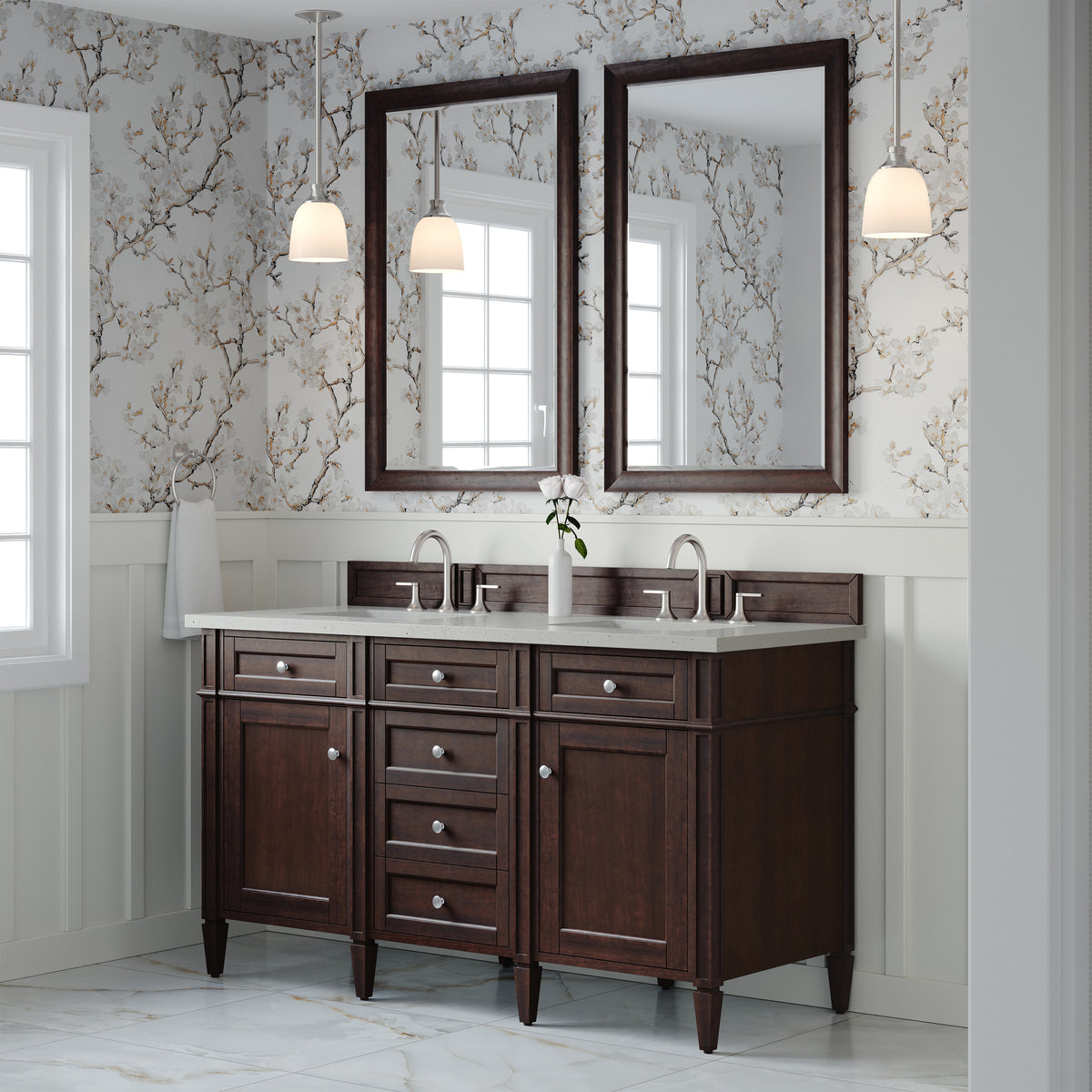 James Martin Brittany 60" Double Bathroom Vanity, Burnished Mahogany, view 23