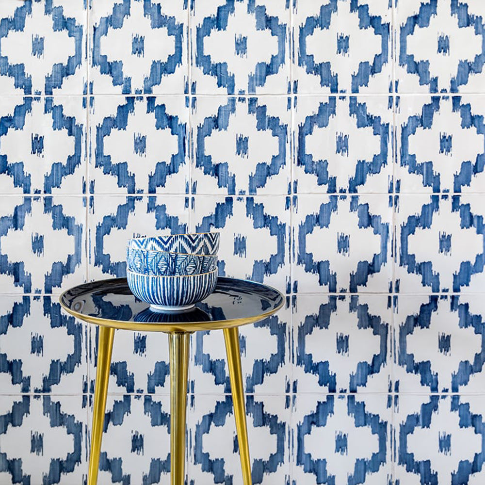 Ikat Crackled Ceramic Tiles 8x8 Ceramic Crackled 8x8 Tiles — 2