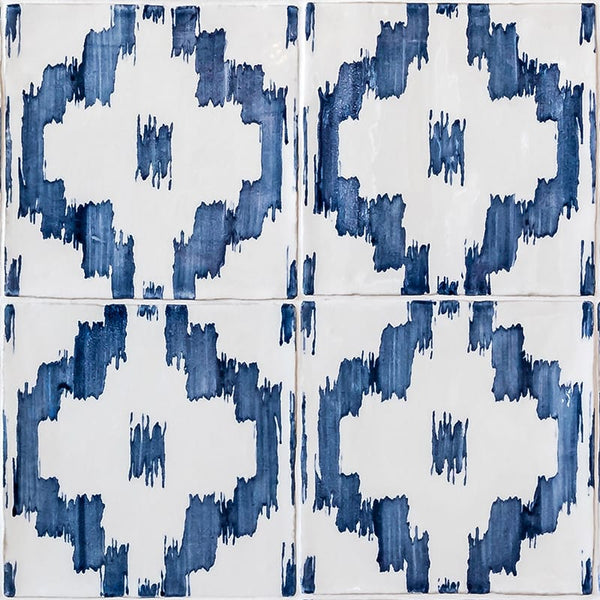 Ikat Crackled Ceramic Tiles 8x8