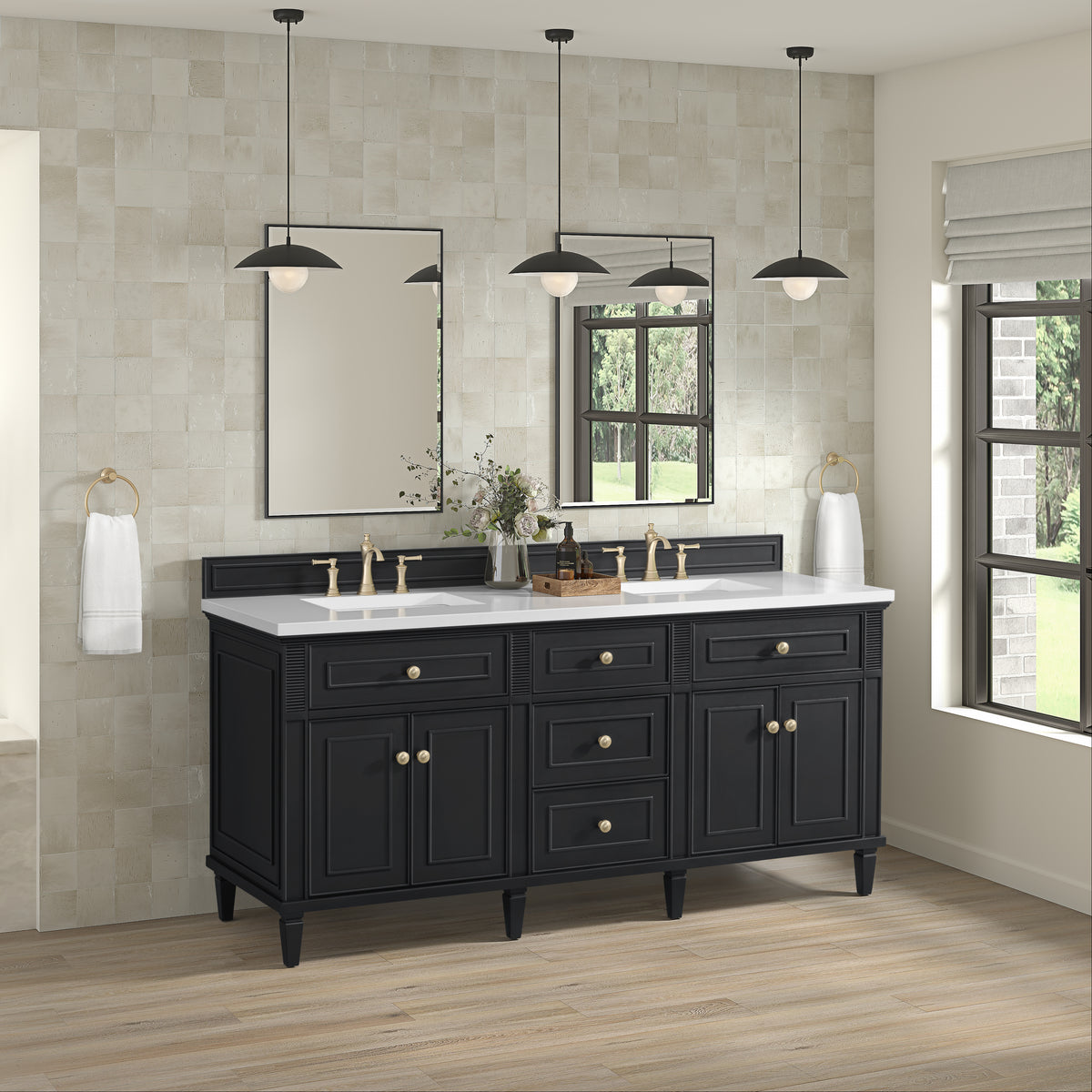 James Martin Lorelai 72" Double Bathroom Vanity, Black Onyx, view 32