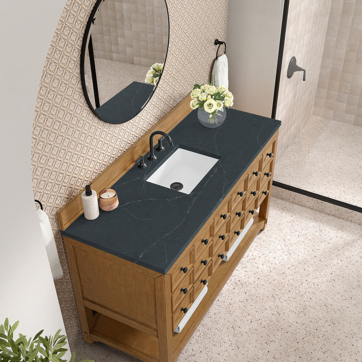 James Martin Malibu 60" Single Bathroom Vanity, Amber Birch, view 36