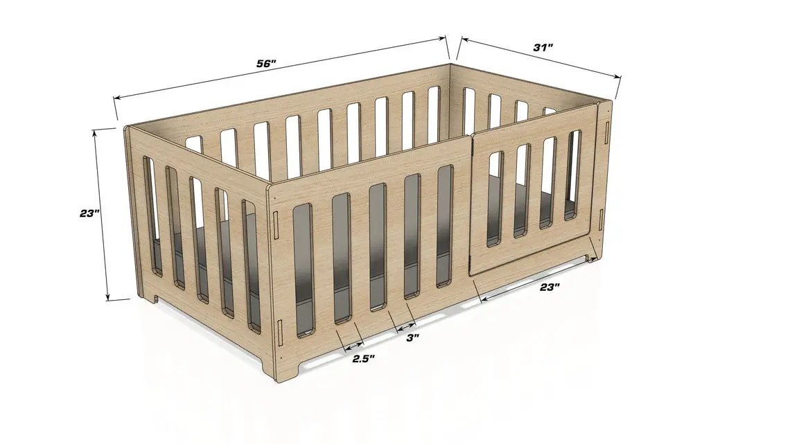AVA- Floor Bed 21in Sides by Bush Acres