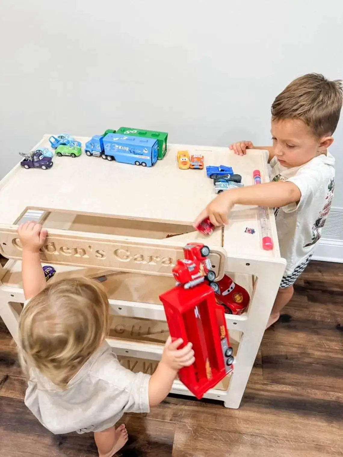 CADEN- Toy Car Ramp + Storage by Bush Acres