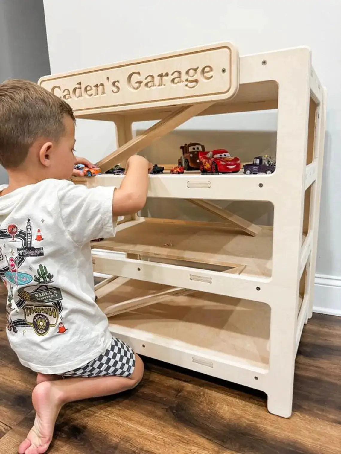 CADEN- Toy Car Ramp + Storage by Bush Acres