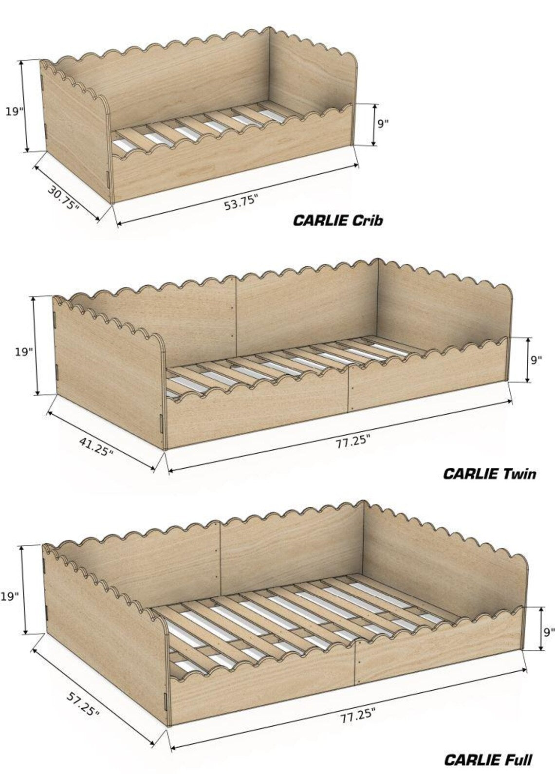 CARLIE- Scalloped Bed by Bush Acres